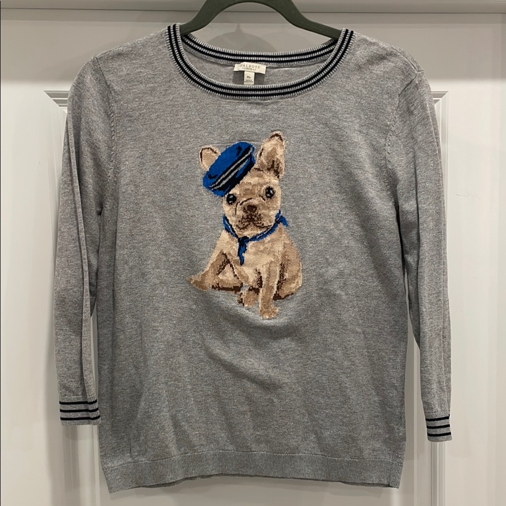 Talbots French Bulldog Sweater